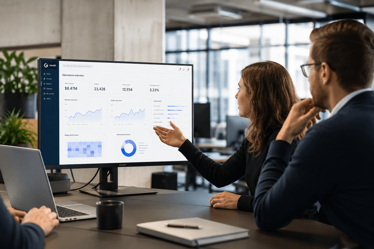 Enterprise team reviewing a GAARD operational analytics dashboard